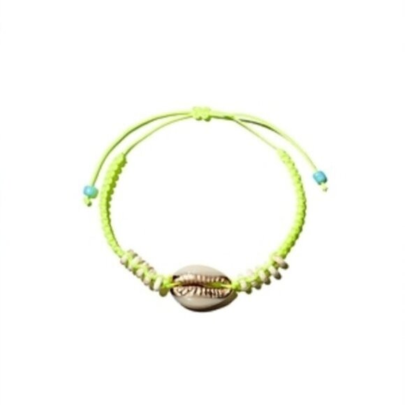 Aqua Puka Shell Adjustable Bracelet - Picture 1 of 2